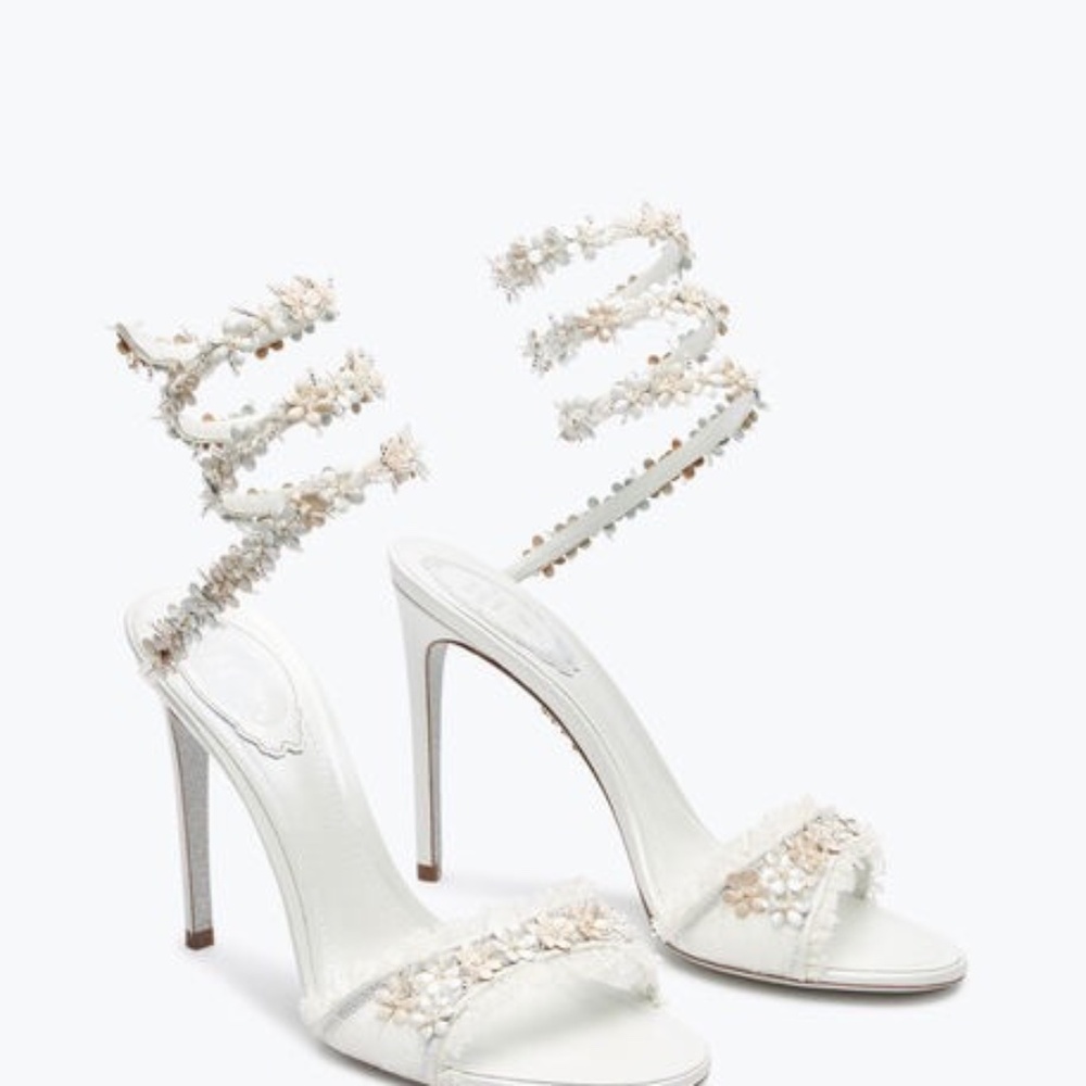 Rene Caovilla Bloom White 105 Sandal - NEVER WORN BRAND NEW  39.5